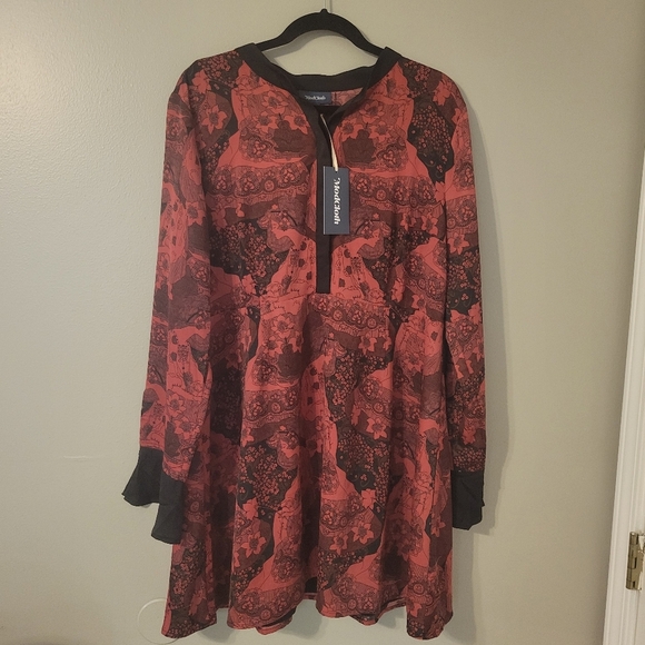 Modcloth Womens Plus Size Retro Dark Romance Asian Artsy A-line Dress. Size 14 - Picture 3 of 12